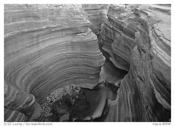 Slot canyon, Deer Creek Narrows. Grand Canyon National Park (black and white)