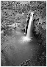 Havasu Falls, Havasu Canyon. Grand Canyon  National Park ( black and white)