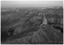 Mount Hayden from Point Imperial, sunset. Grand Canyon National Park, Arizona, USA. (black and white)