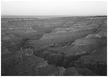 View from Point Sublime, sunset. Grand Canyon National Park ( black and white)