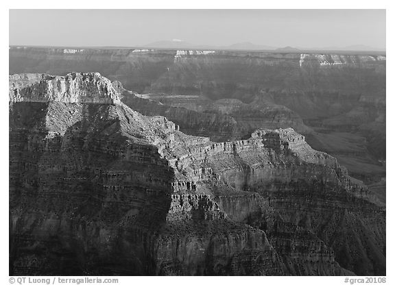 View from Point Sublime, sunset. Grand Canyon  National Park (black and white)