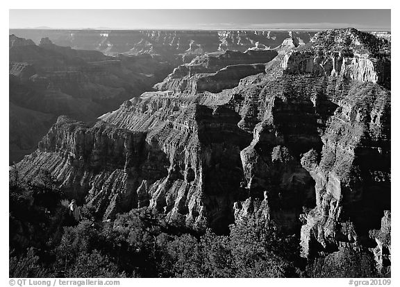 Canyon landscape. Grand Canyon  National Park (black and white)