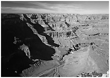 Canyon View from South Rim. Grand Canyon  National Park ( black and white)