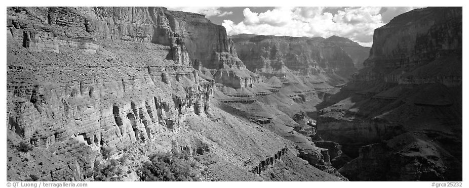 Secondary Canyon. Grand Canyon  National Park (black and white)