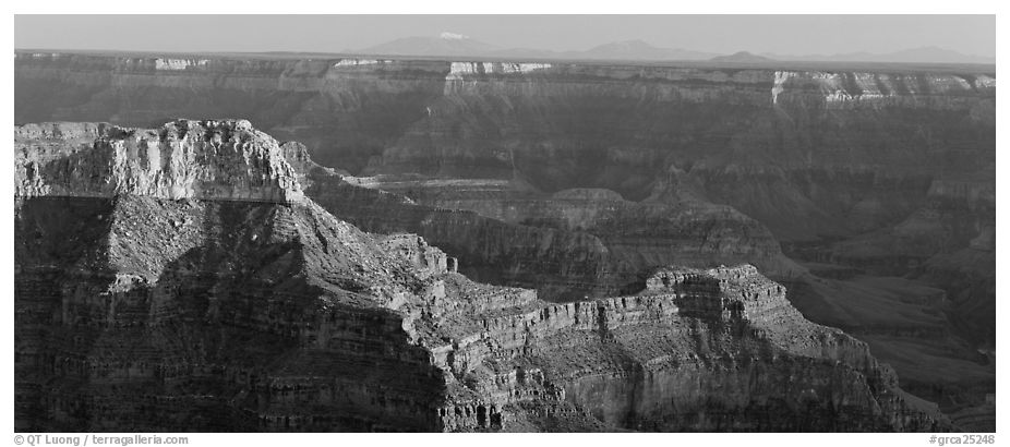 Landscape from Point Sublime. Grand Canyon  National Park (black and white)