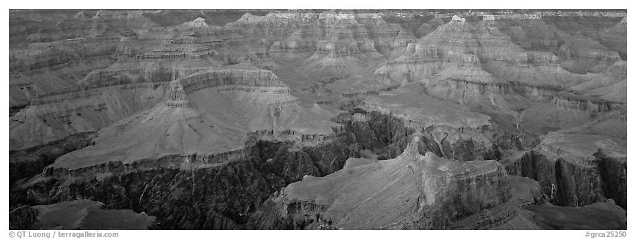 Buttes and Granite Gorge. Grand Canyon National Park (black and white)