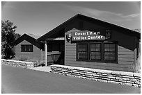 Desert View visitor center by night. Grand Canyon National Park ( black and white)