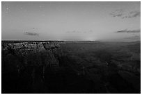 View from Moran Point with late night stars. Grand Canyon National Park ( black and white)