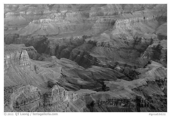 Colorado river gorge and buttes at dawn. Grand Canyon National Park, Arizona, USA.