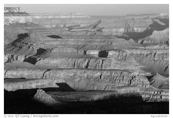 Ridges, Moran Point. Grand Canyon National Park (black and white)