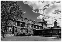 El Tovar hotel. Grand Canyon National Park, Arizona, USA. (black and white)