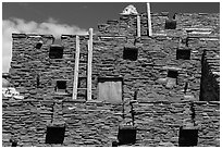 Facade of Hopi House. Grand Canyon National Park, Arizona, USA. (black and white)