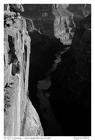 Colorado River and Cliffs at Toroweap, early morning. Grand Canyon National Park, Arizona, USA.