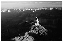 Mount Hayden from Point Imperial, late afternoon. Grand Canyon National Park, Arizona, USA. (black and white)