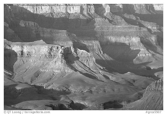 Distant cliffs seen from Cape Royal, morning. Grand Canyon National Park, Arizona, USA.