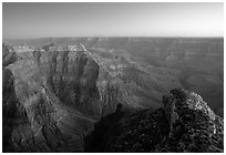 View from Point Sublime, dusk. Grand Canyon National Park ( black and white)