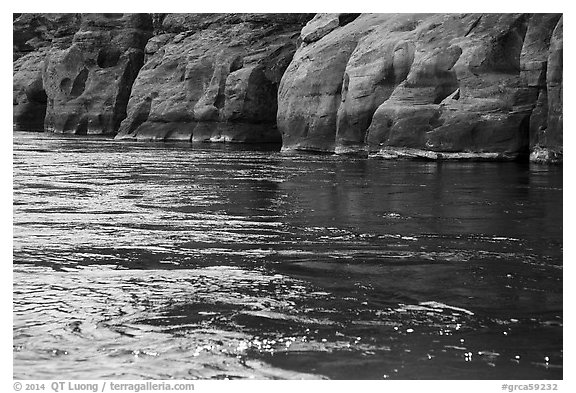 Sandstone and Colorodo River. Grand Canyon National Park (black and white)