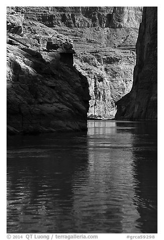 Shadows in cliffs, Marble Canyon. Grand Canyon National Park (black and white)