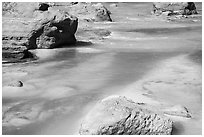 Little Colorado River with turquoise waters caused by alkalinity, and dissolved calcium carbonate. Grand Canyon National Park ( black and white)