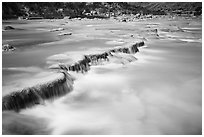 Travertine terraces of the Little Colorado River. Grand Canyon National Park ( black and white)