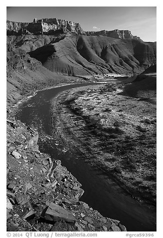 Unkar rapids. Grand Canyon National Park (black and white)