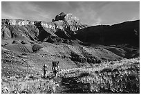 Backpackers, Escalante Route trail. Grand Canyon National Park ( black and white)