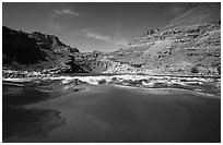 Current preceding rapids. Grand Canyon National Park ( black and white)