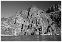 Bright Angel Suspension Bridge on the Colorado River. Grand Canyon National Park ( black and white)