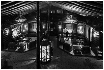 Main lobby from above, El Tovar. Grand Canyon National Park ( black and white)