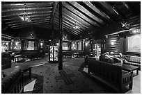 Main lobby, El Tovar. Grand Canyon National Park ( black and white)