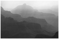 Canyon ridges and weather. Grand Canyon National Park ( black and white)