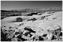 Esplanade, mid-day. Grand Canyon National Park, Arizona, USA. (black and white)