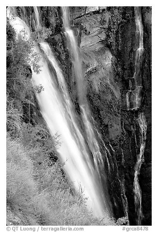 Thunder river lower waterfall, afternoon. Grand Canyon National Park (black and white)