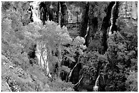 Thunder river lower waterfall, afternoon. Grand Canyon National Park, Arizona, USA. (black and white)