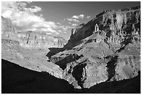 Confluence of Tapeats Creek and Thunder River. Grand Canyon National Park, Arizona, USA. (black and white)