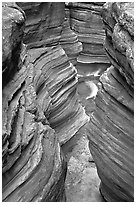 Slot Canyon carved by Deer Creek. Grand Canyon National Park ( black and white)