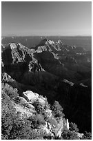View from Bright Angel Point. Grand Canyon National Park, Arizona, USA. (black and white)