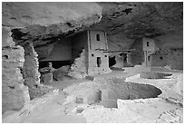 Kiva in Balcony House, Chapin Mesa. Mesa Verde National Park ( black and white)