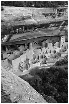 Cliff Palace, late afternoon. Mesa Verde National Park ( black and white)