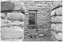 Doorways in Far View House. Mesa Verde National Park ( black and white)