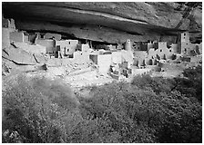 Cliff Palace. Mesa Verde National Park ( black and white)