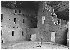 Kiva in Spruce Tree house. Mesa Verde National Park ( black and white)