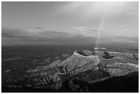 Rainbow over North Rim, sunset. Mesa Verde National Park ( black and white)