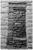 Aligned doors, Far View House. Mesa Verde National Park, Colorado, USA. (black and white)