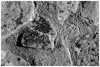 Close up of wall, Coyote Village. Mesa Verde National Park, Colorado, USA. (black and white)