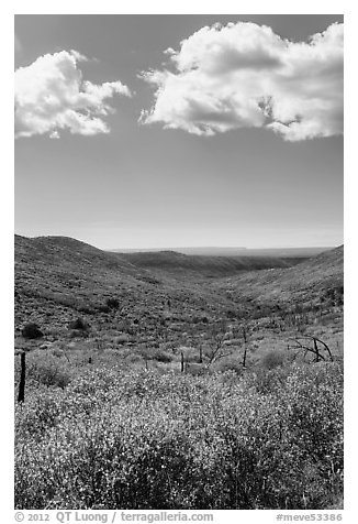 Clouds and landscape with fall colors. Mesa Verde National Park, Colorado, USA.