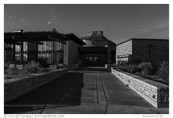 Visitor and Research Center. Mesa Verde National Park (black and white)
