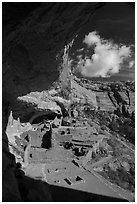 Alcove and Long House, Wetherill Mesa. Mesa Verde National Park ( black and white)
