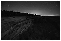 Cliff Palace at night, Chapin Mesa. Mesa Verde National Park ( black and white)