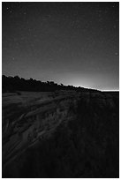 Night with stars above Cliff Palace. Mesa Verde National Park ( black and white)